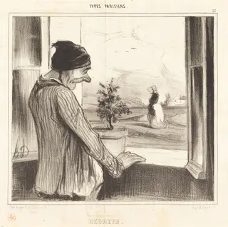 Regrets, by Honoré Daumier, ink, 1840