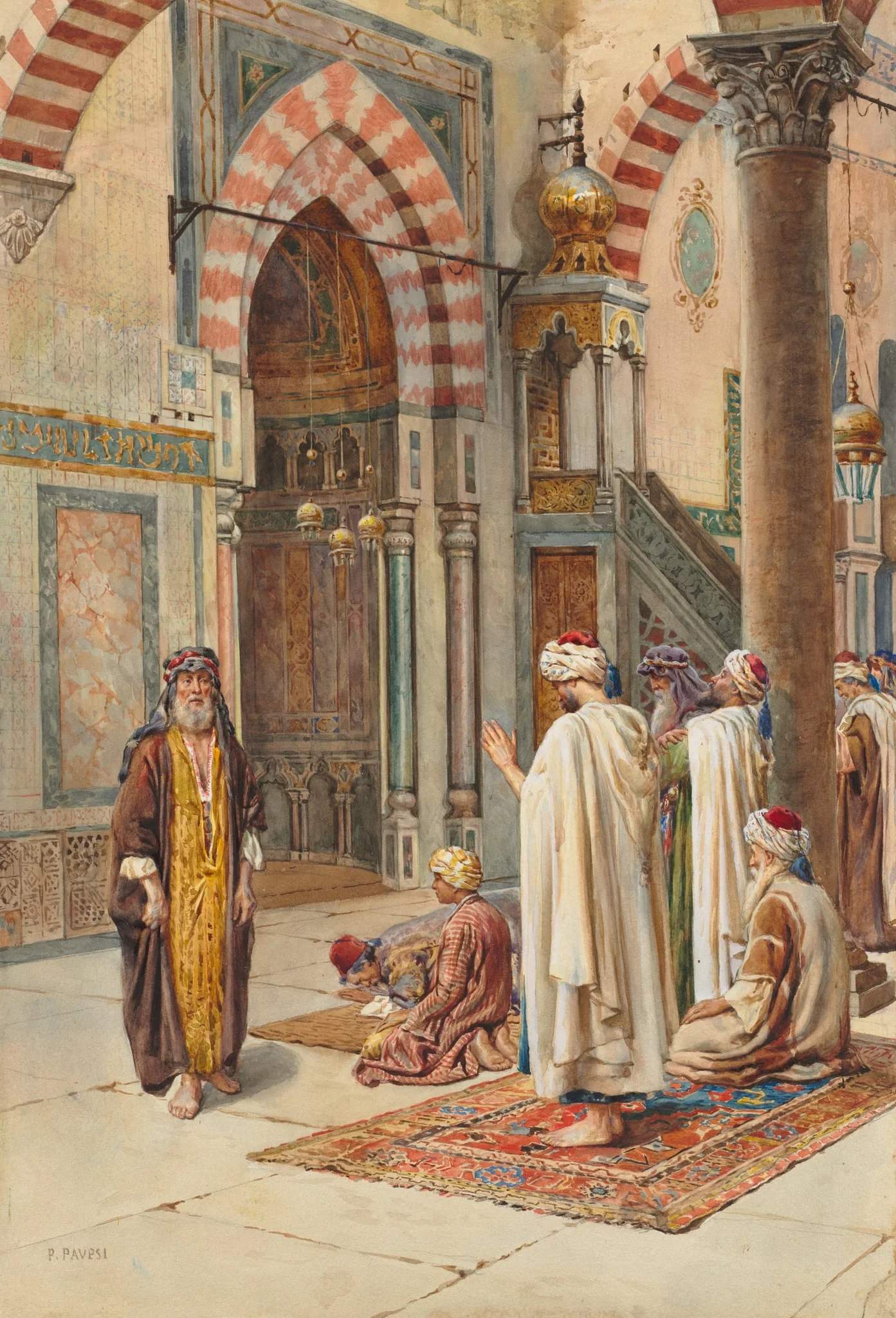 Moslems at Prayer, detail
