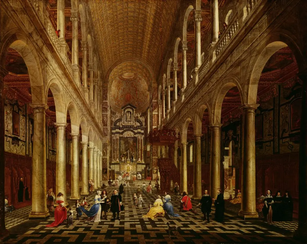 Interior of the Jesuit church in Antwerp, by Anton Günther Gheringh, oil, 1665