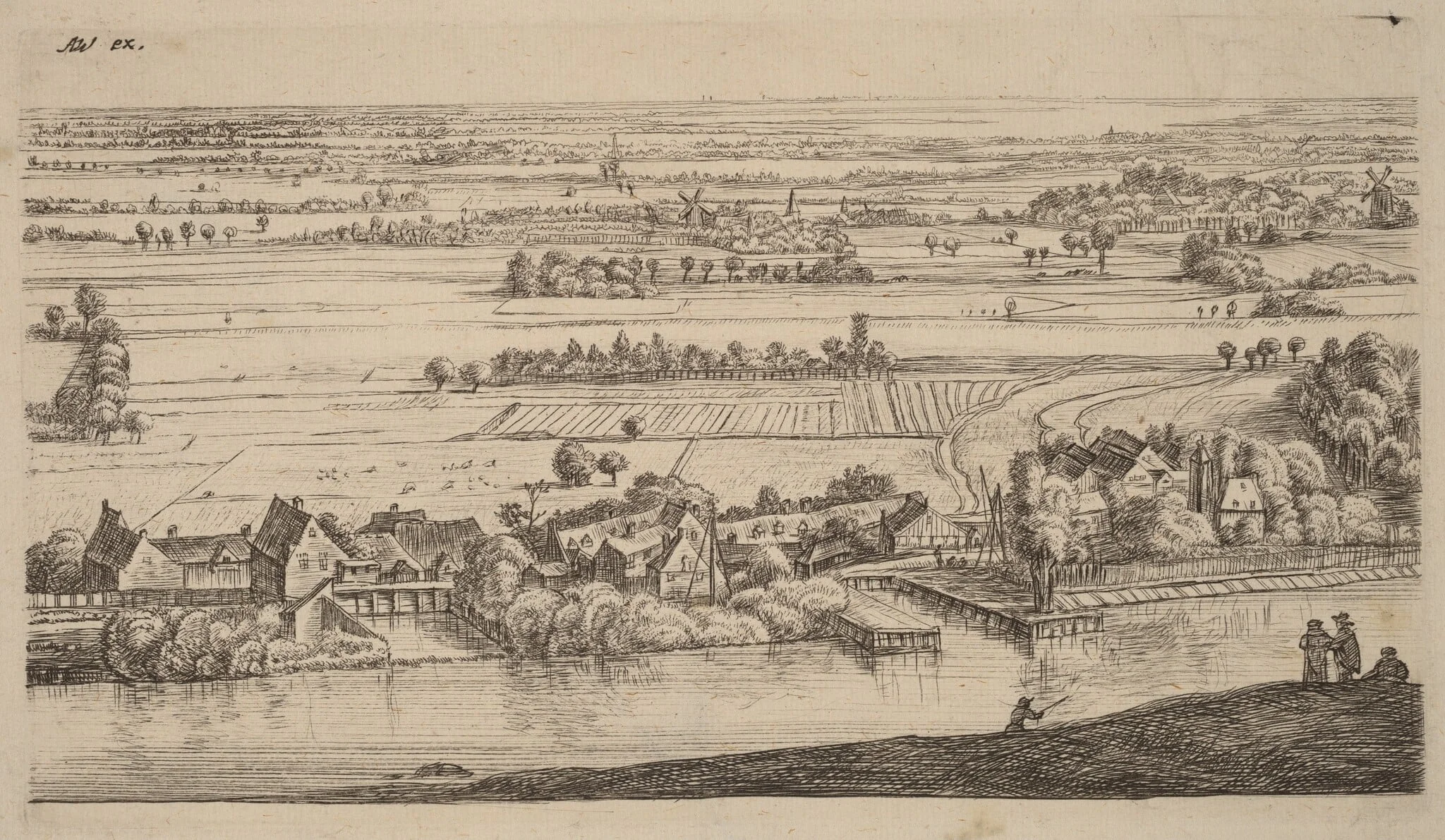 Village beside a Canal, detail