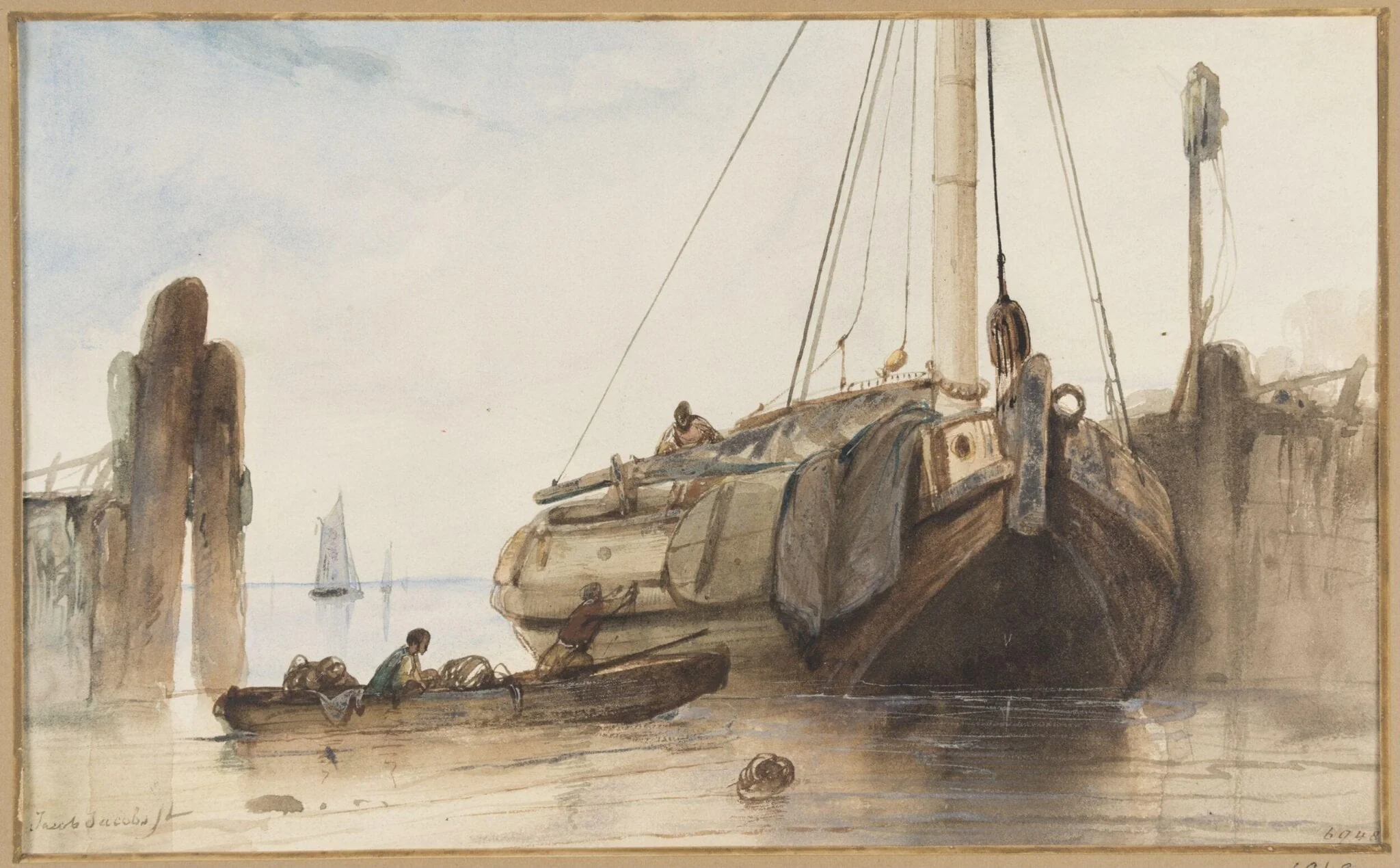 A Boat in Harbour, detail