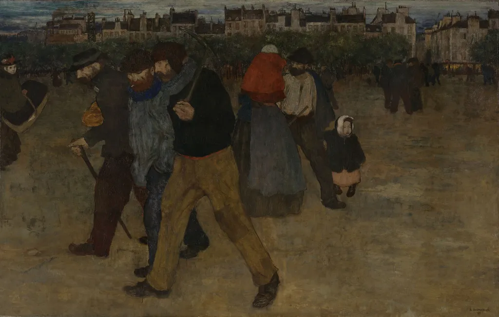 Returning from Work at Sunset, by Henri Evenepoel, oil, 1898