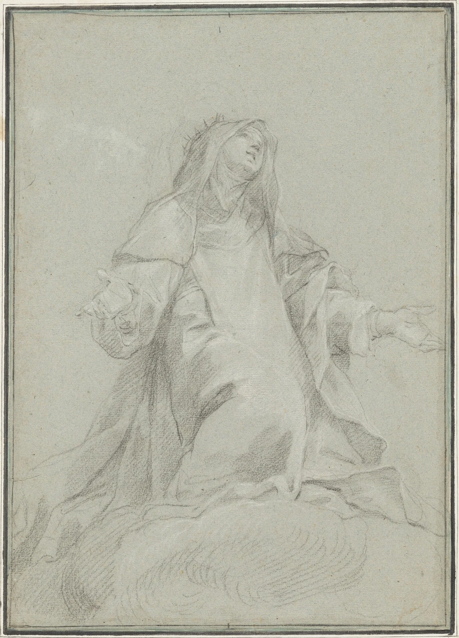 Saint Catherine of Siena on a Cloud, detail