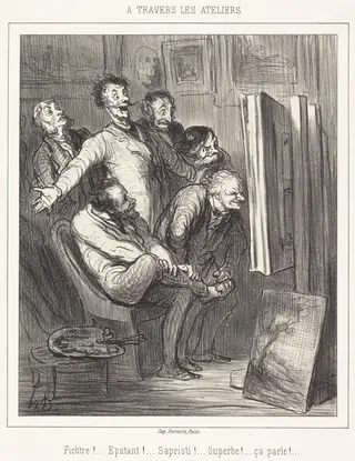 A travers les ateliers, by Honoré Daumier, ink, 1862