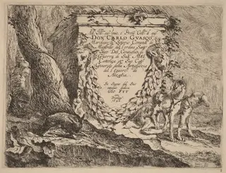 Title Page: Pedestal and a Pair of Dogs, by Jan Fyt, ink, 1642