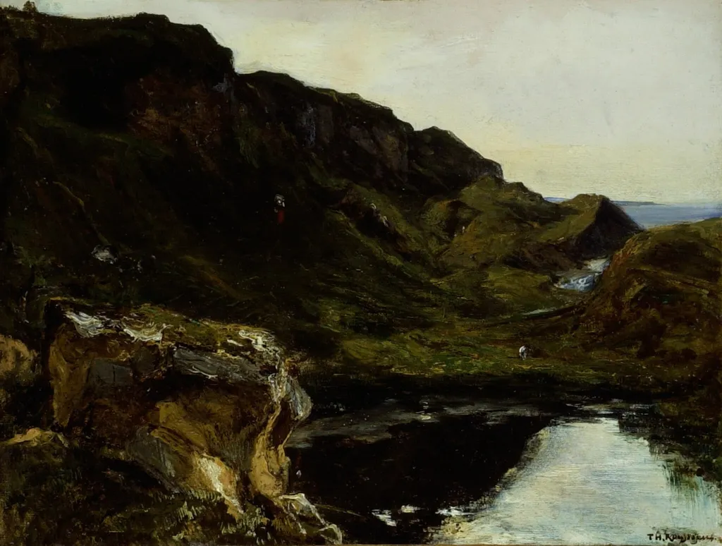 Landscape, by Théodore Rousseau, oil, 1835