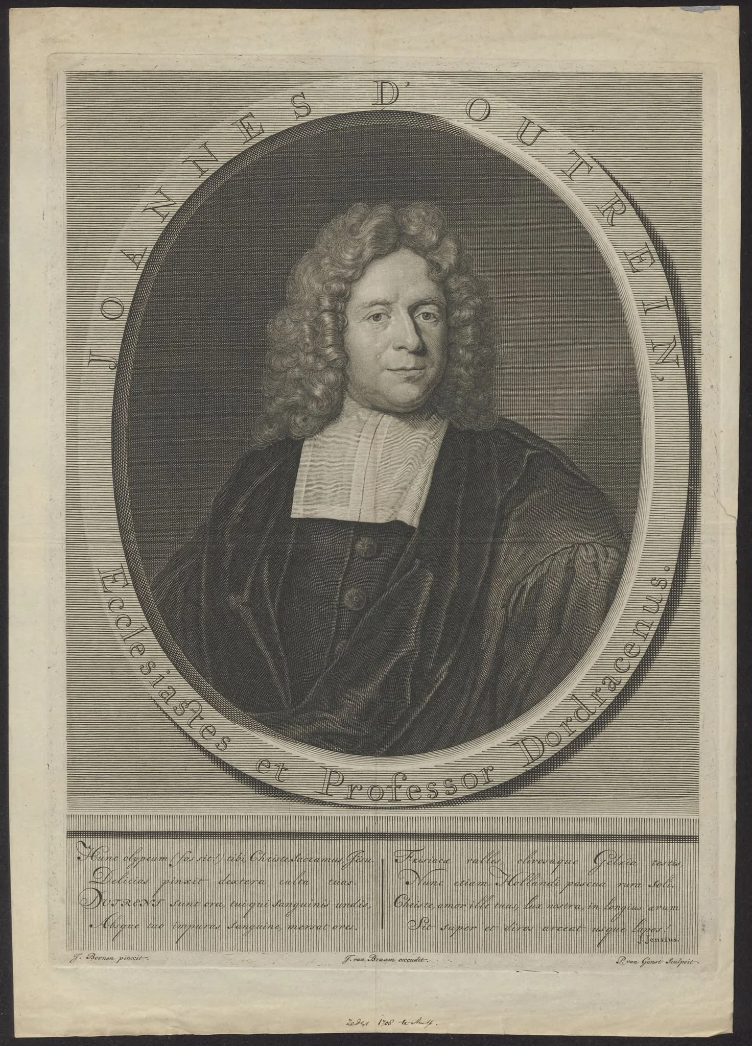 Portrait of Johannes D'Outrein, minister and professor in Dordrecht, detail