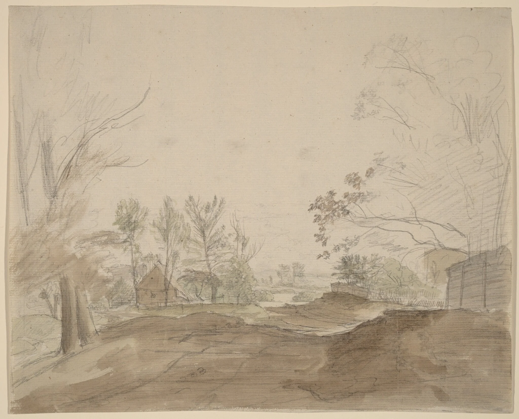A Road through a Country Village, detail
