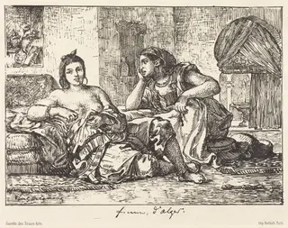 Femmes d'Alger, by Eugène Delacroix, ink, 1833