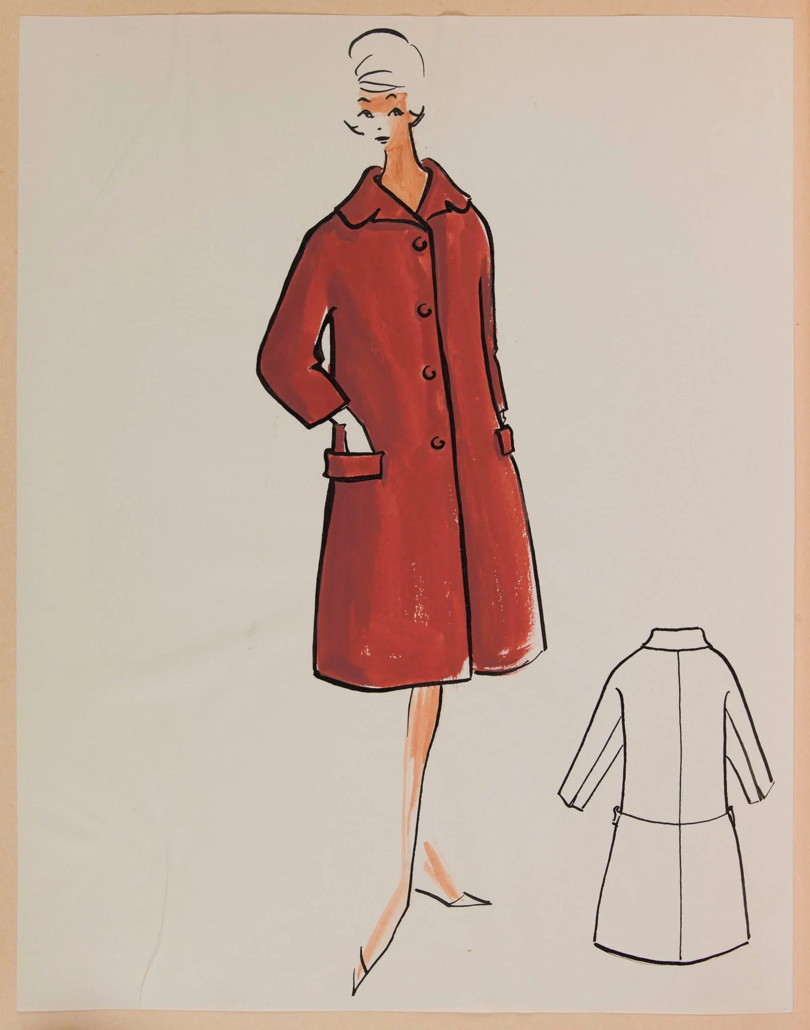 Manteau grenat, detail