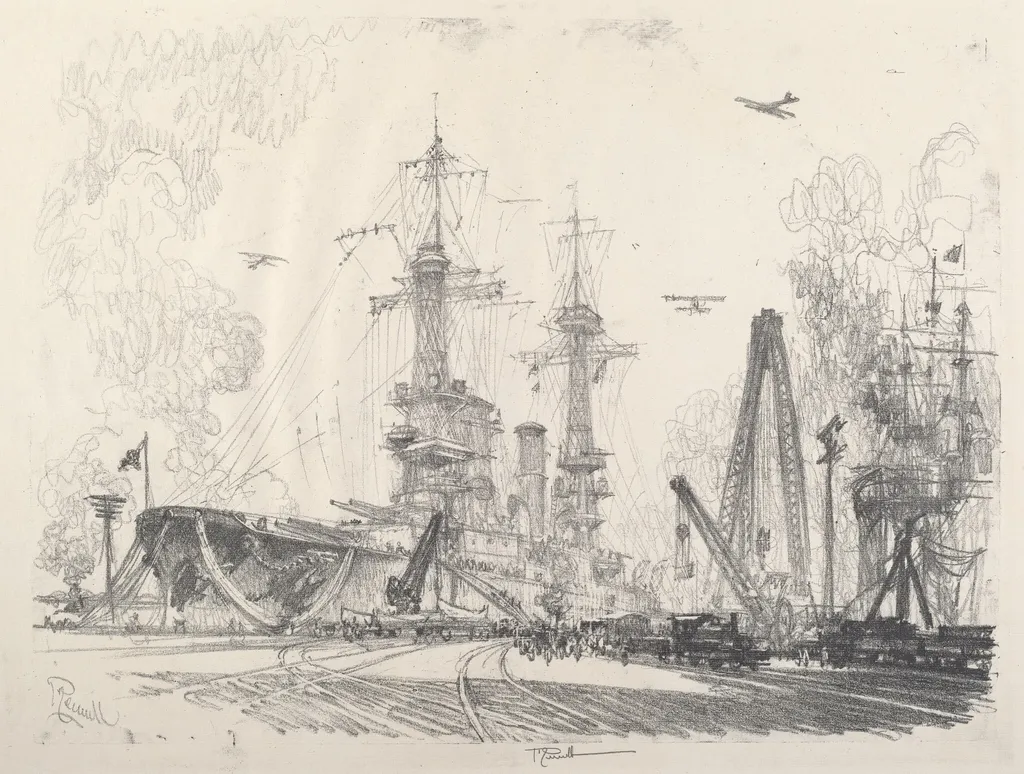 Ready to Start, by Joseph Pennell, ink, 1917