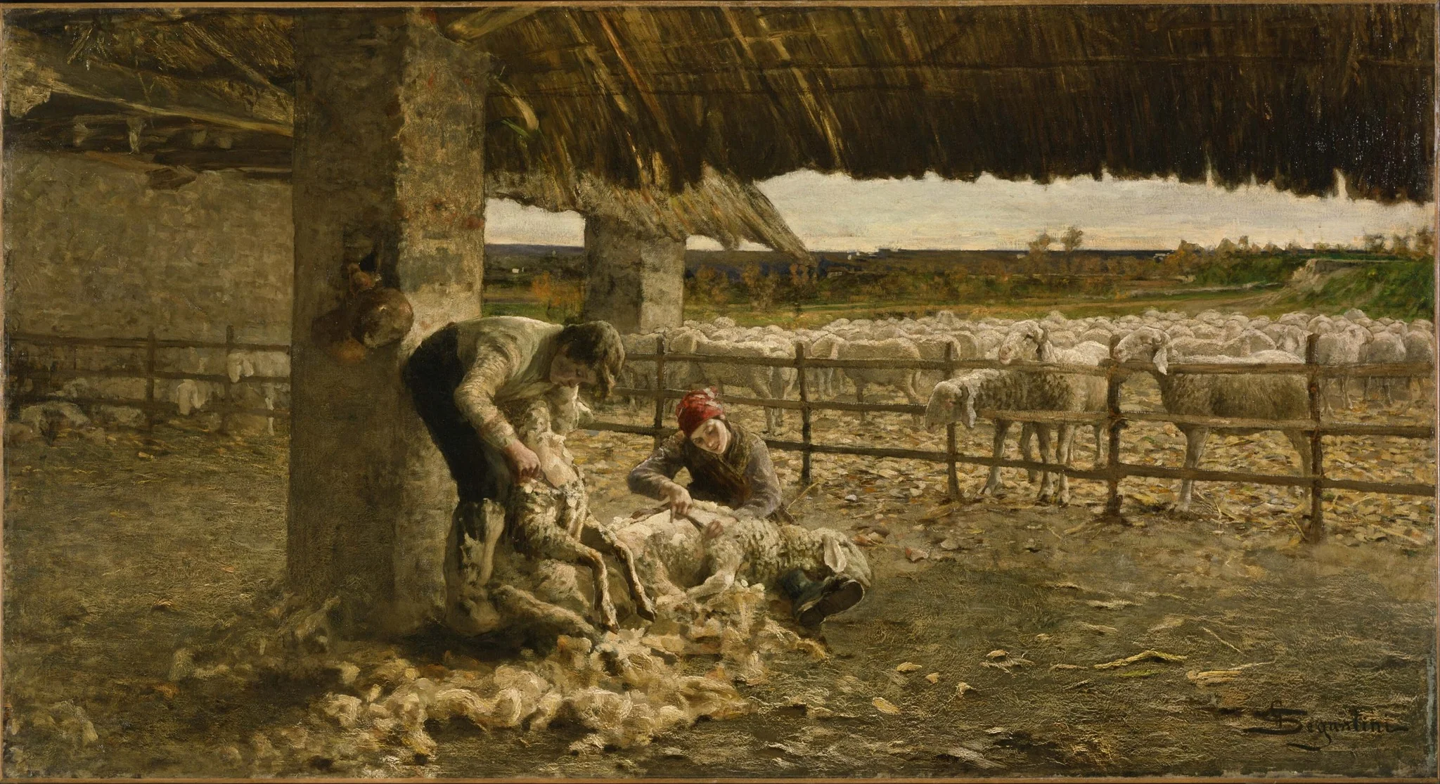 The Sheepshearing, detail