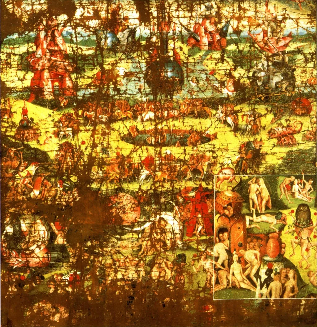 The Garden of Earthly Delights, by Hieronymus Bosch, oil, 1500