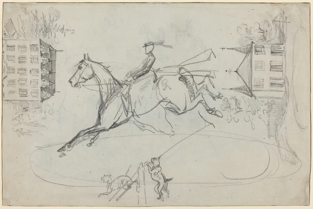 Sheet of Sketches, by Henri de Toulouse-Lautrec, graphite, 1881