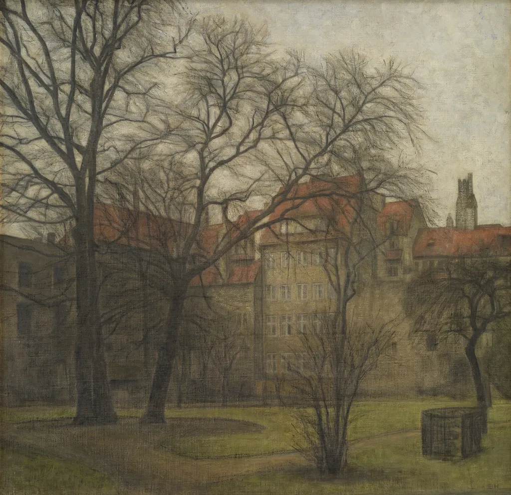 The Garden of the Prince's Palace, Copenhagen, by Svend Hammershøi, oil, 1905