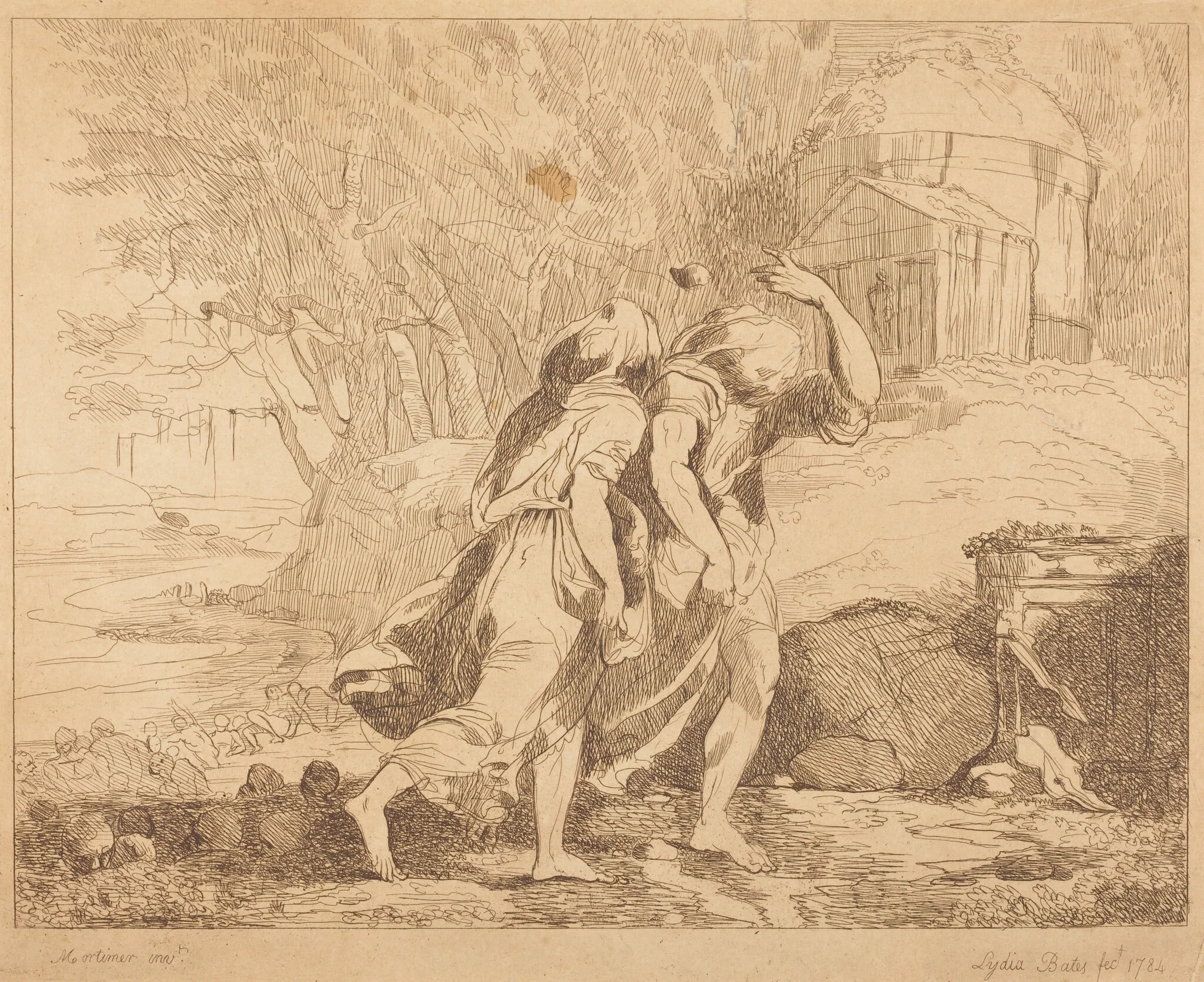 Two Fleeing Figures, detail