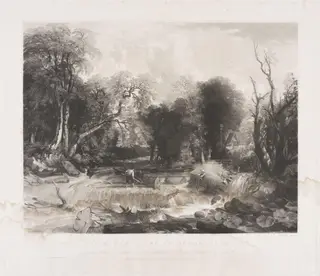A RIVER SCENE IN DEVONSHIRE, by David Lucas, 1839