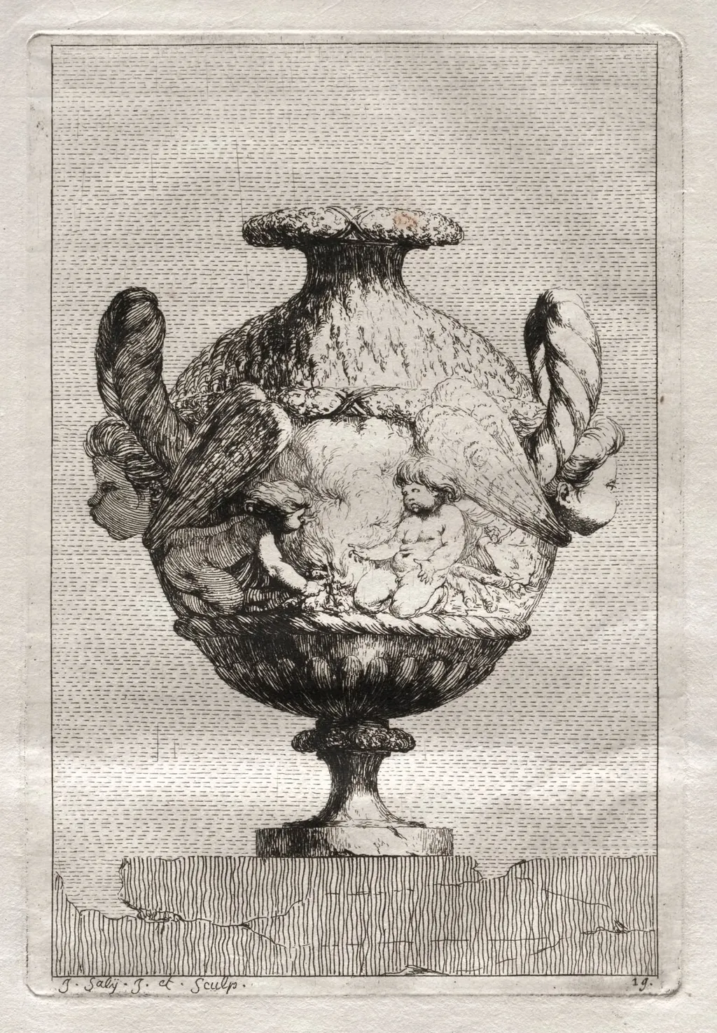 Suite of Vases:  Plate 19, by Jacques François Saly, 1746