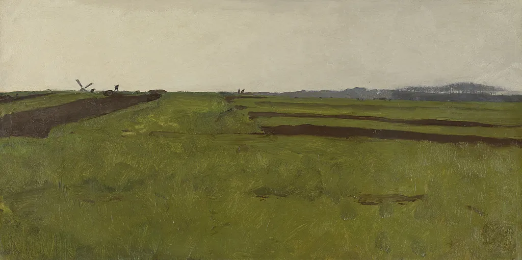 Landscape with fields, by Willem Witsen, oil, 1903