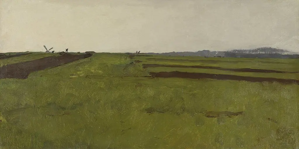 Landscape with fields, by Willem Witsen, oil, 1903