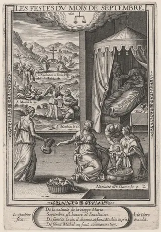 Les Festes du mois de Septembre (September: Birth of the Virgin), by Léonard Gaultier, ink, 1603