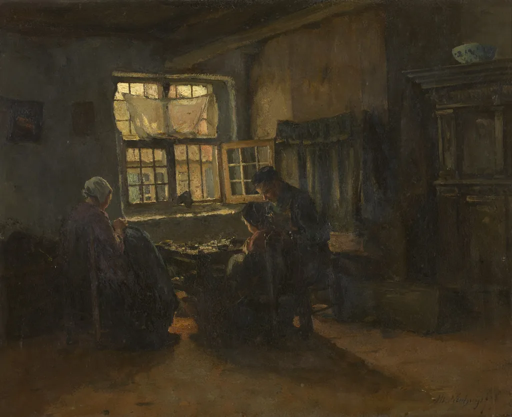Interior, by Albert Neuhuys, oil, 1890