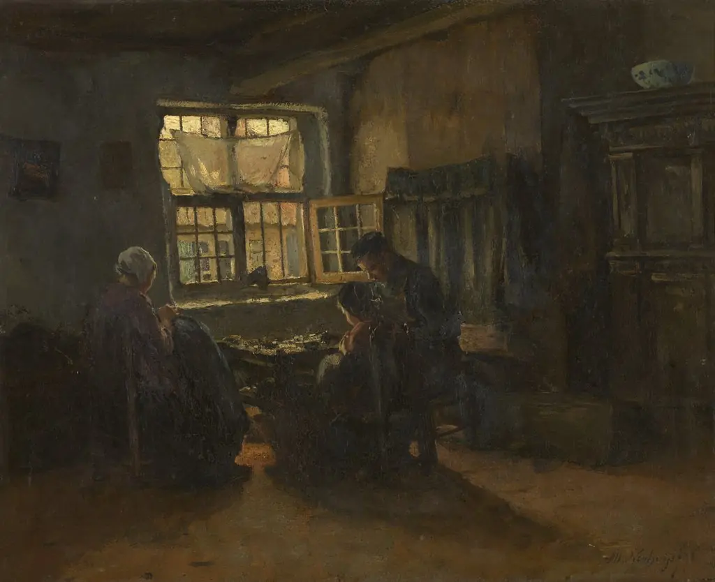 Interior, by Albert Neuhuys, oil, 1890