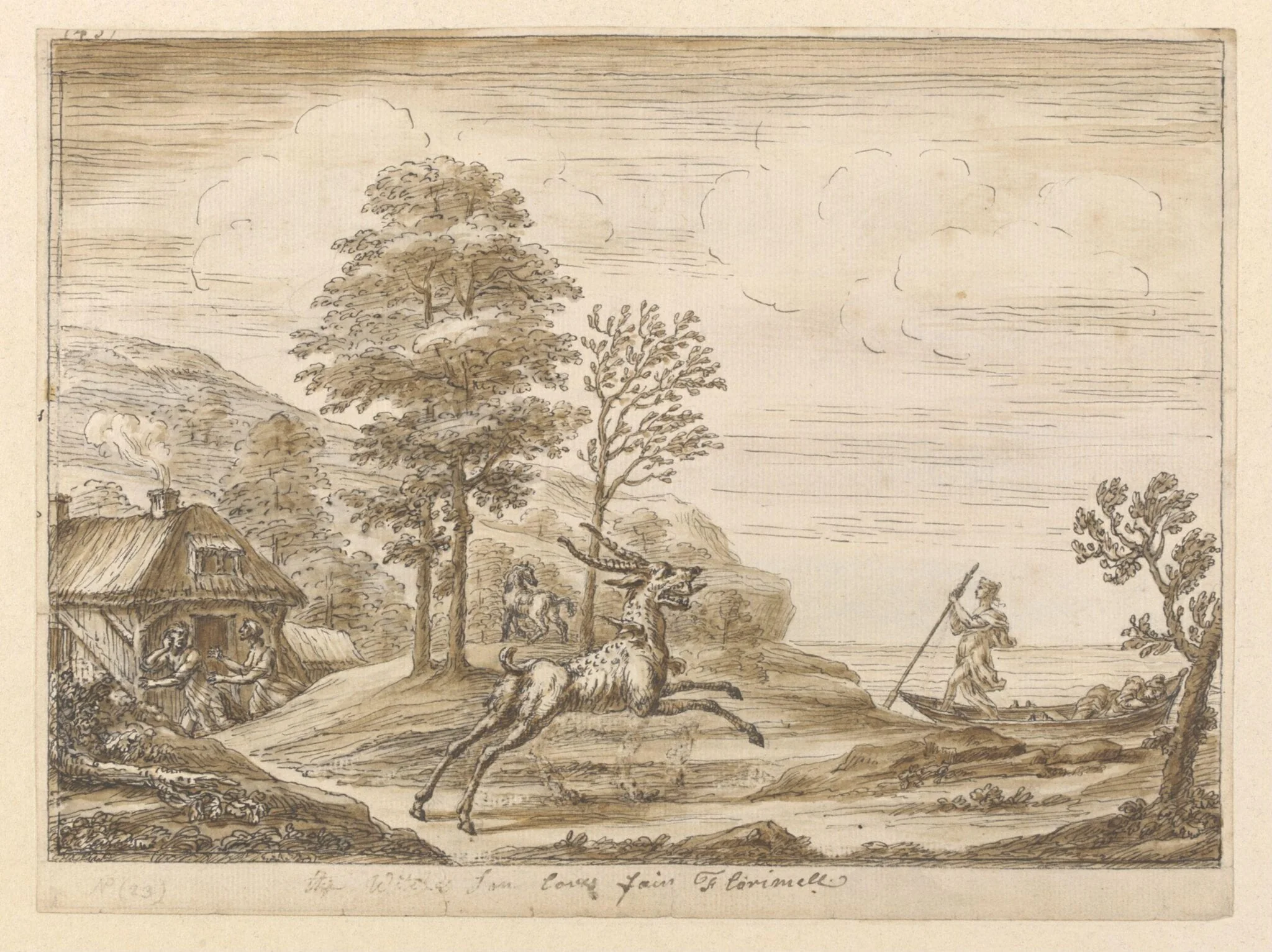 Florimell leaves the Witches Hut and Disappoint <i>(sic.)</i> the Monster, detail