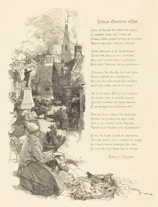 Statue d'homme d'etat, by Auguste Louis Lepère, ink, 1886