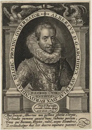 Albert of Austria, Governor of the Southern Netherlands, by Crispijn van de Passe I, ink, 1604