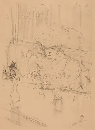 At the Hanneton (Au Hanneton), by Henri de Toulouse-Lautrec, ink, 1898