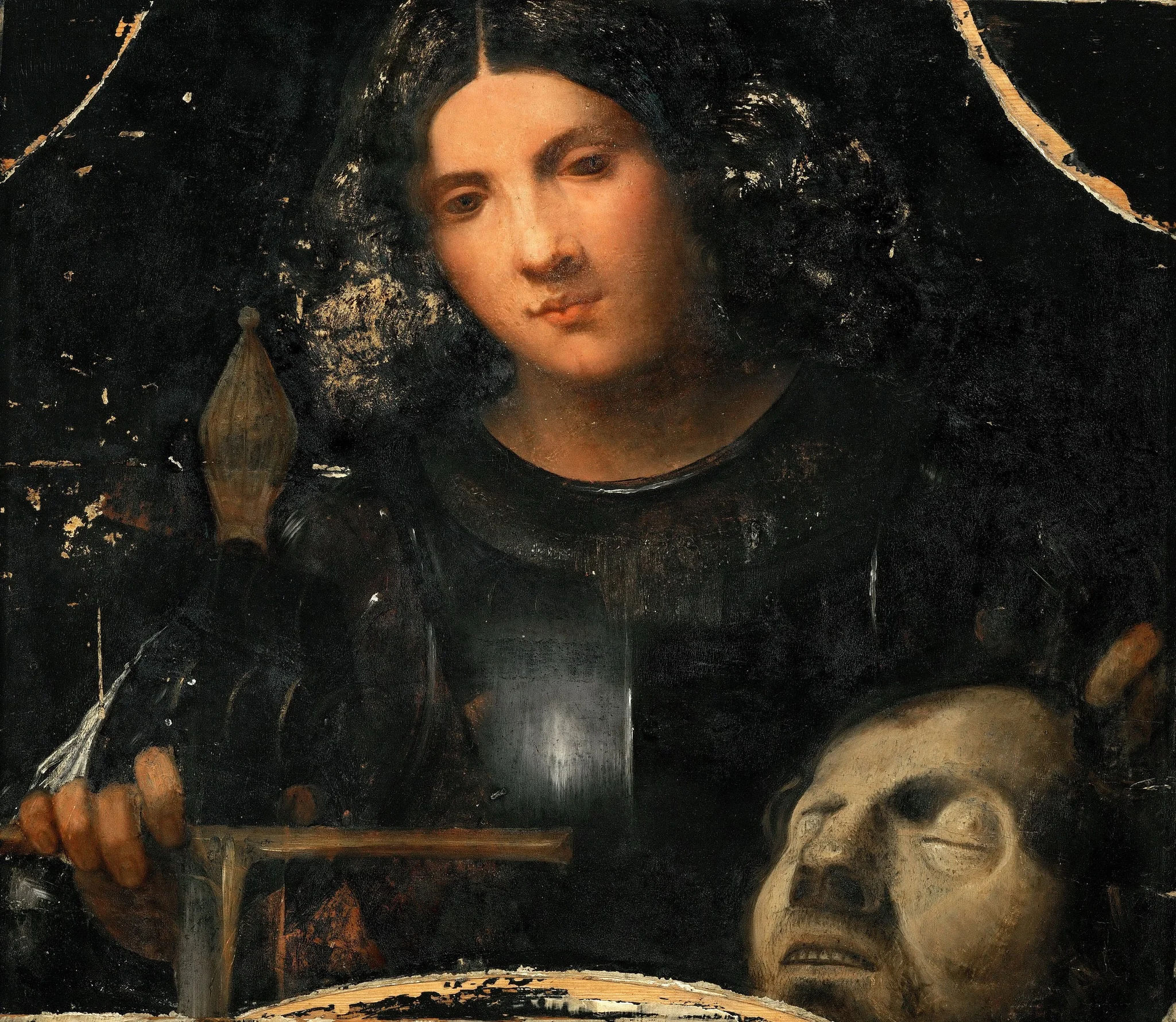 David with the Head of Goliath, detail