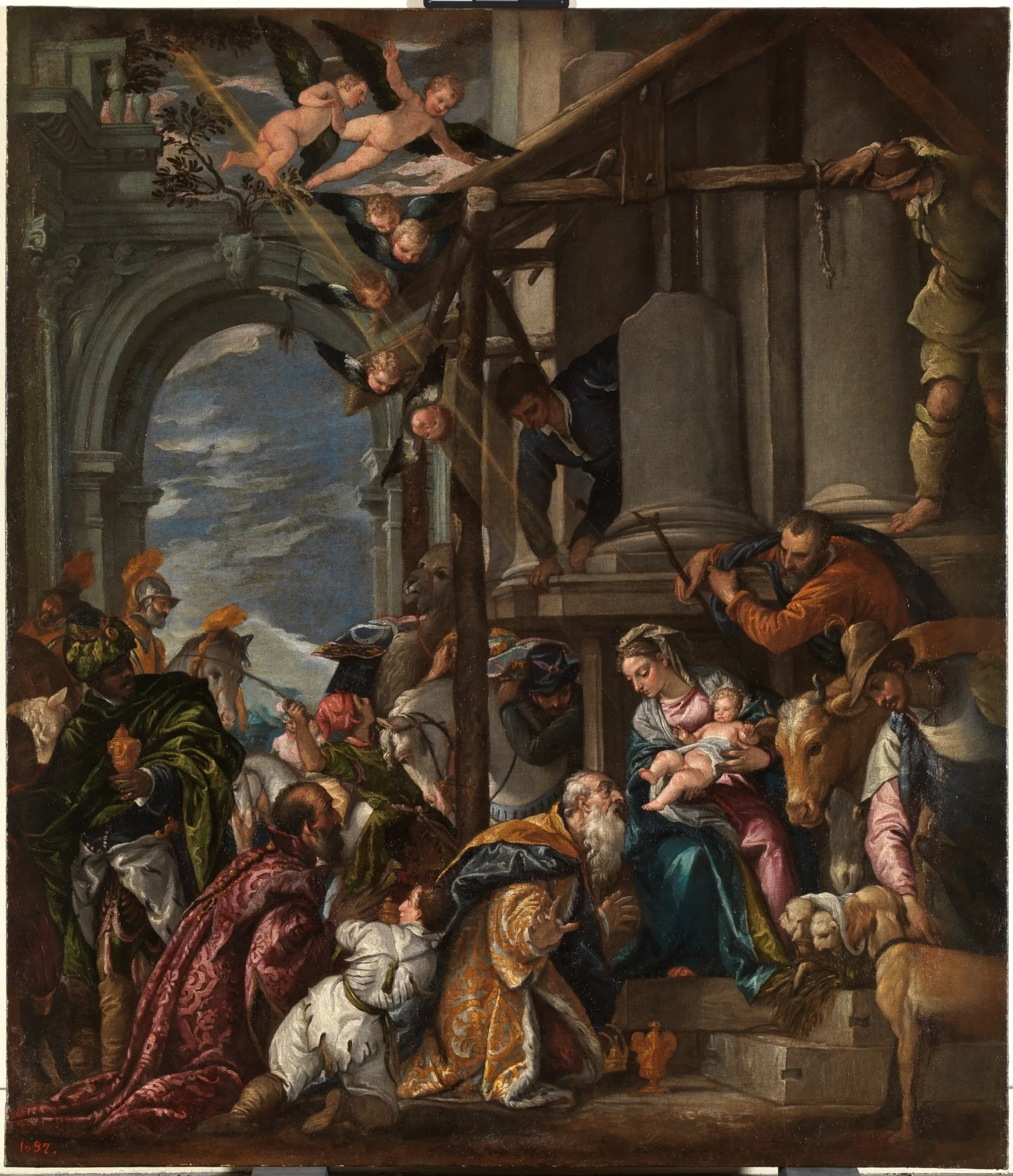 Adoración de los Reyes Magos, detail