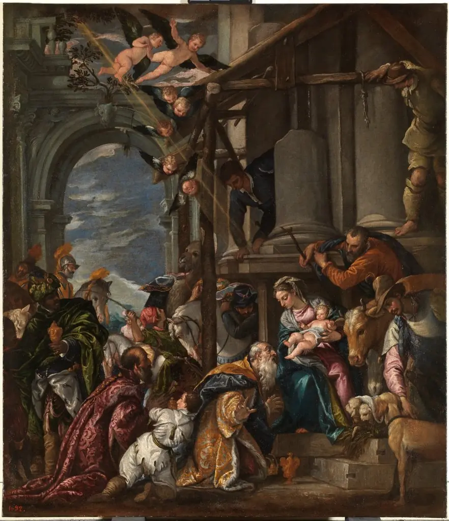 Adoración de los Reyes Magos, by Paolo Veronese, oil