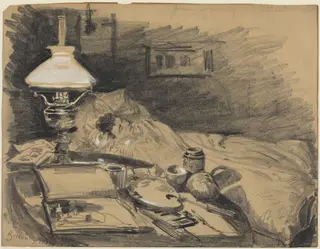 The Artist's Studio, by Melchior Lechter, gouache, 1885