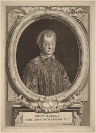 Garzia dei Medici, by Adriaen Haelwegh, ink, 1691
