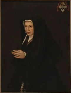 Portrait of Beatrix van Slingeland (1485-1555). Wife of Cornelis de Witt, detail