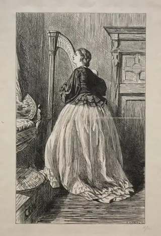 O Sing Again that Simple Song, by George Louis Palmella Busson Du Maurier, 1862