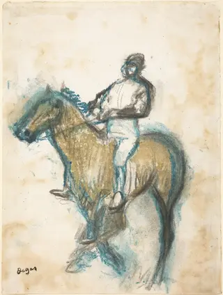 Jockey, by Edgar Degas, pastel, 1898