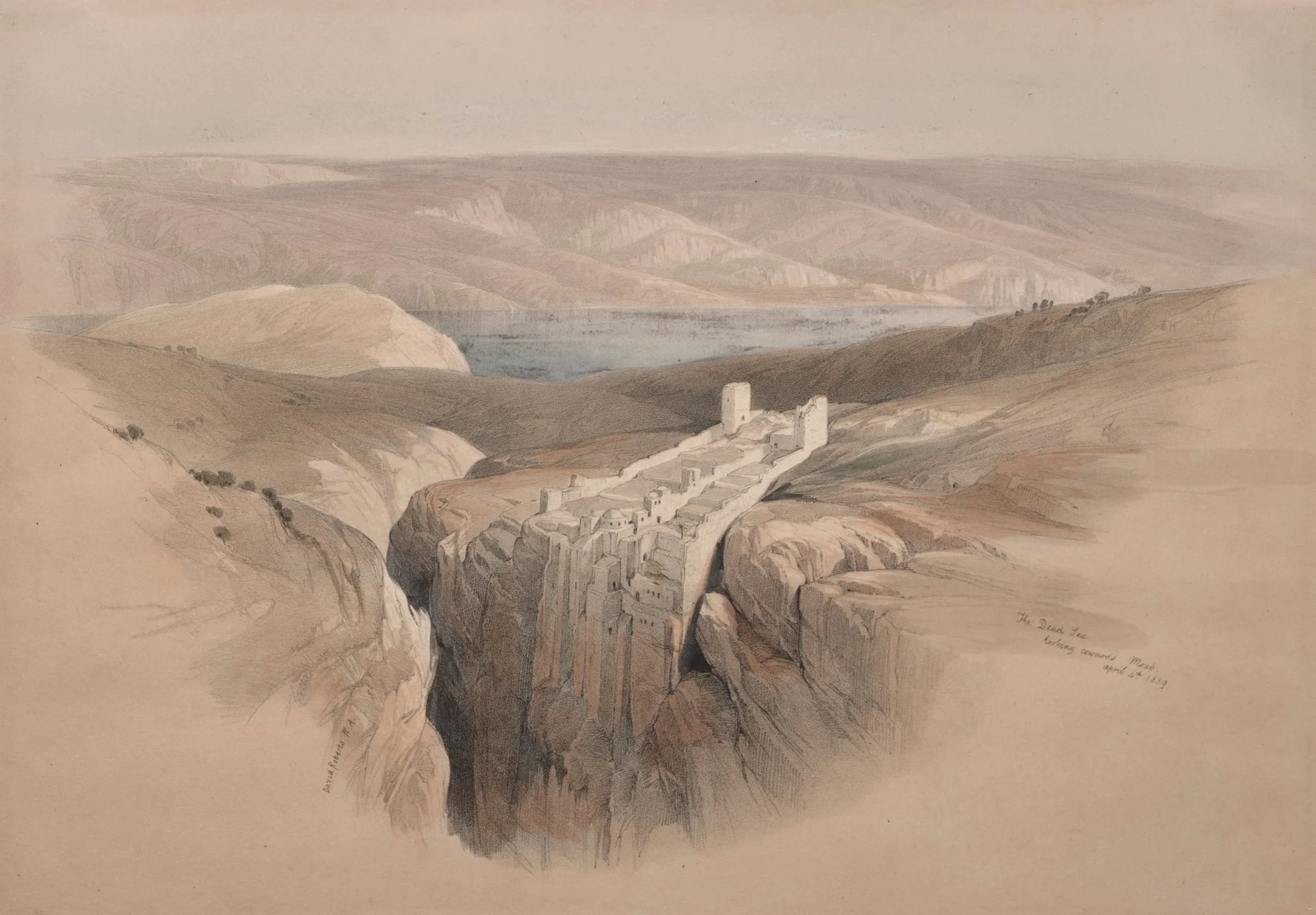 The Dead Sea Looking Towards Moab, detail
