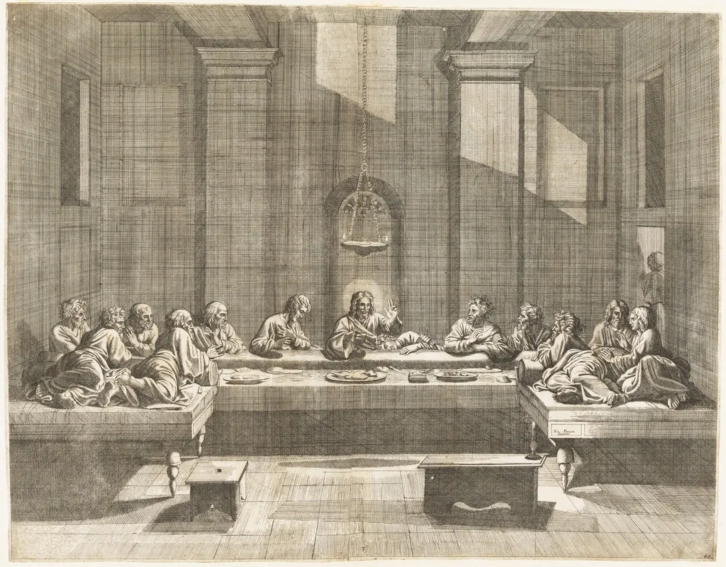 Eucharist, by Jean Dughet, ink, 1650