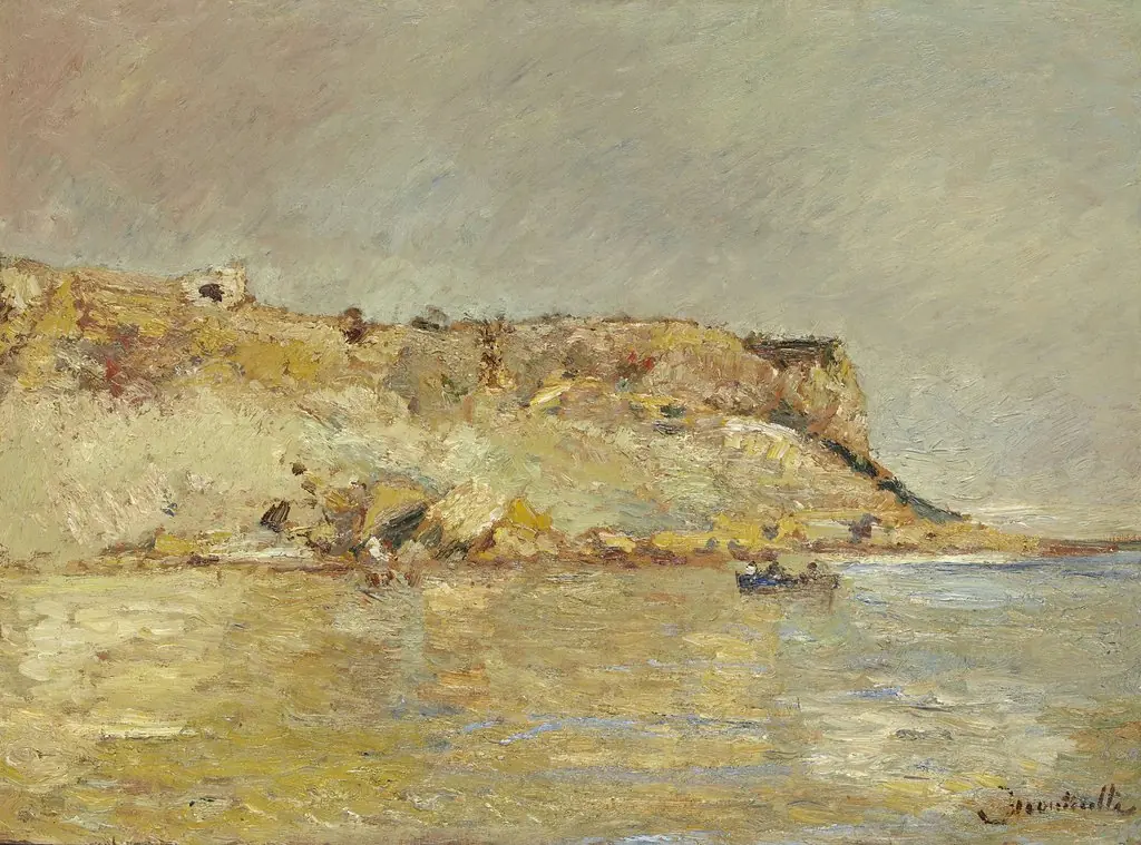 Kustgebergte, by Adolphe Joseph Thomas Monticelli, oil, 1875