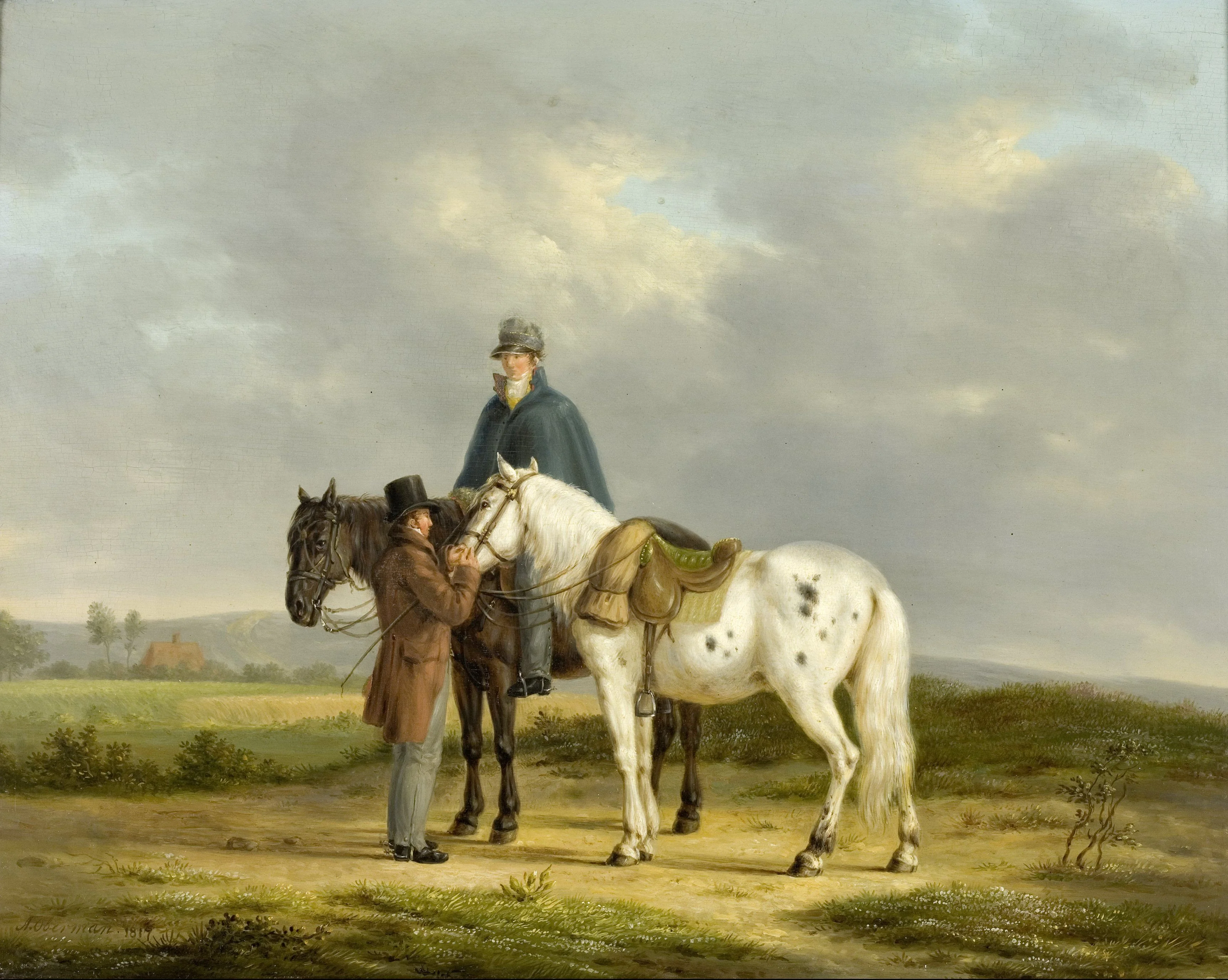 Two Riders in a Landscape, detail