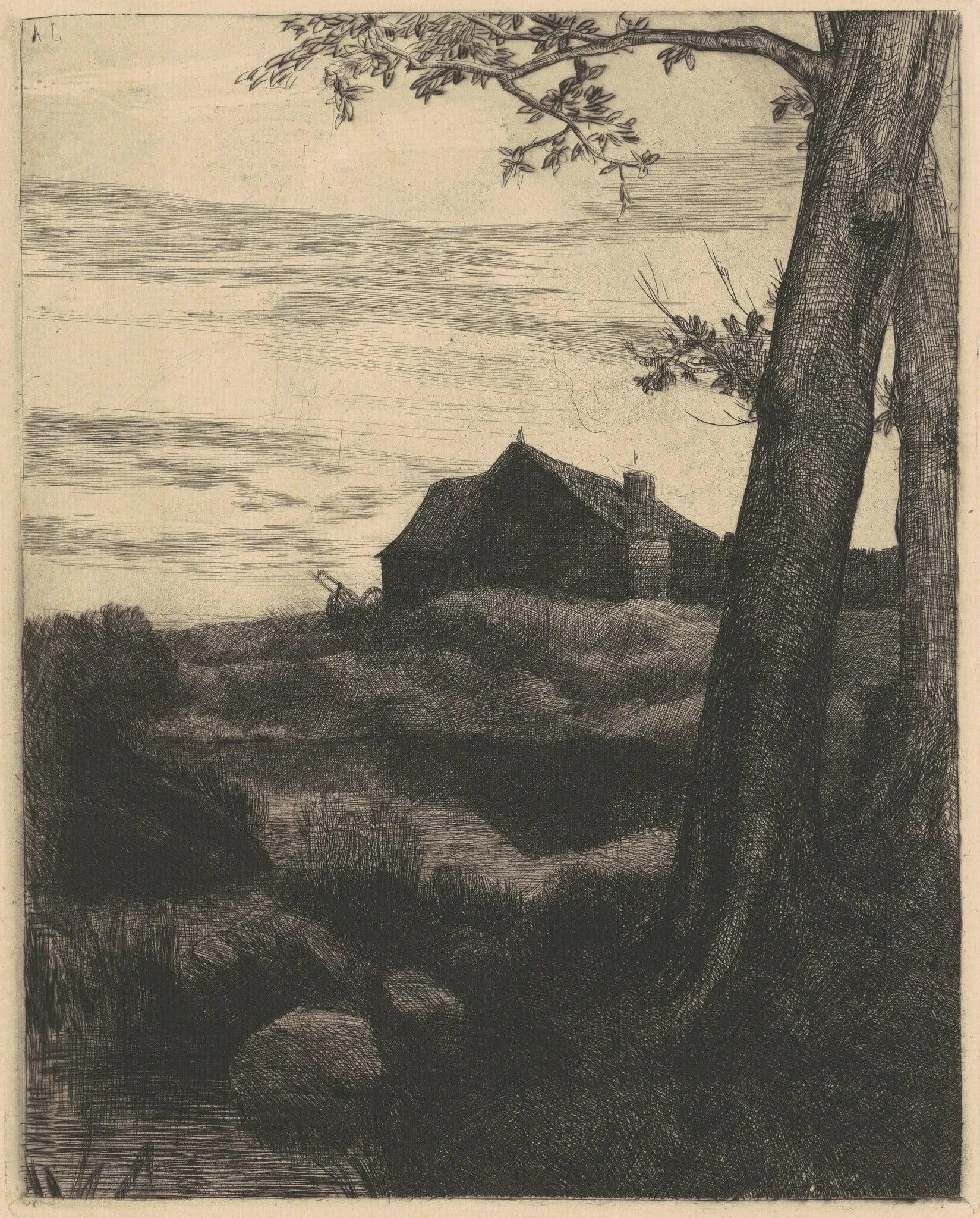 Farm with a Large Tree (La Ferme au Grand Arbre), detail