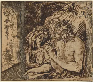 Bacchus and Ceres, by Jacques de Gheyn II, ink, 1597