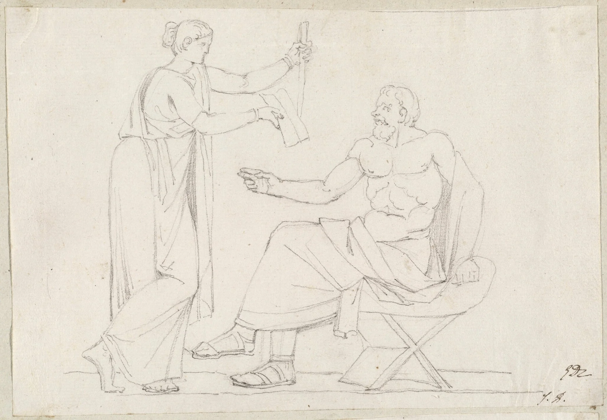 Socrates and Diotime, detail