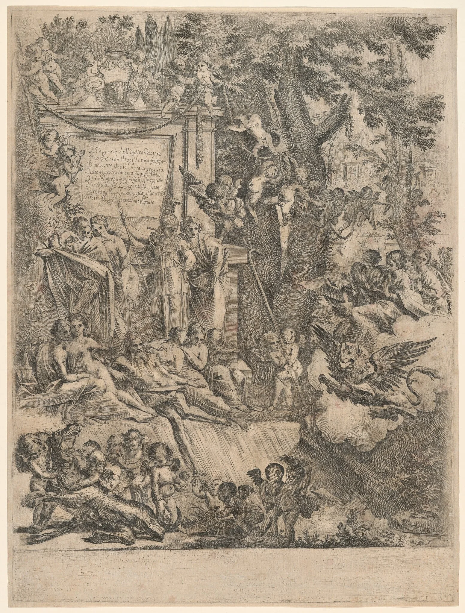 Allegory in Honor of the Arrival of Cardinal Franciotti as Bishop of Lucca, detail