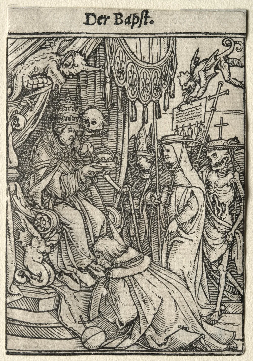 Dance of Death:  The Pope, by Hans Holbein the Younger, 1526