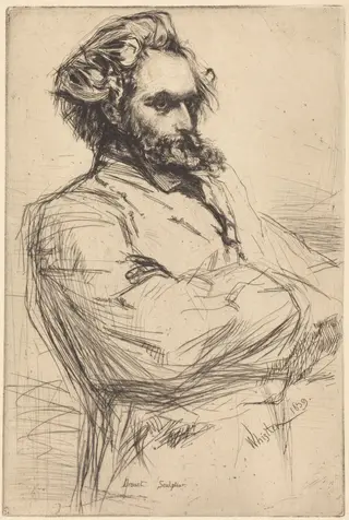 C. L. Drouet, Sculptor, by James McNeill Whistler, ink, 1859