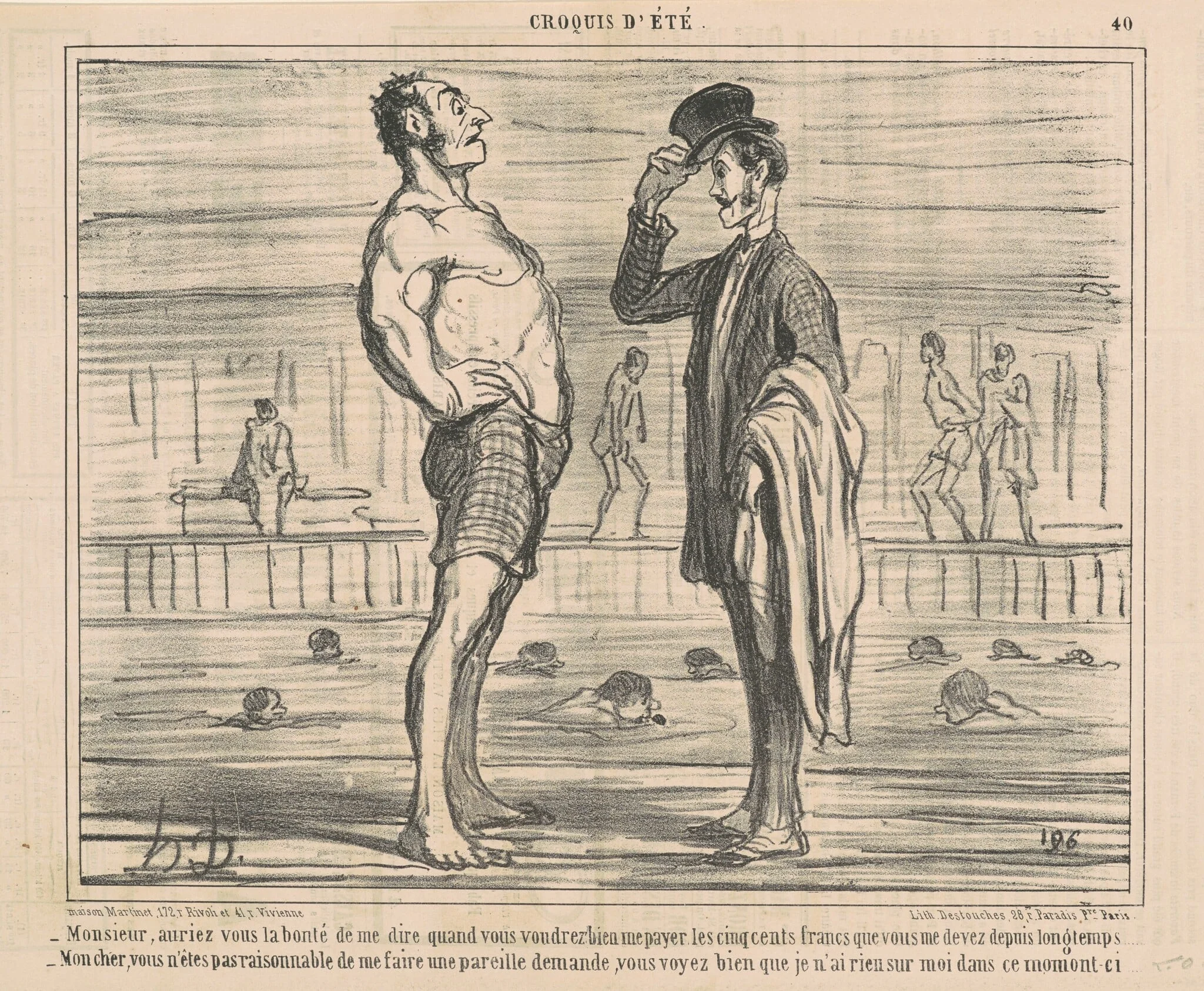 Monsieur, Auriez-vous la bonté de me dire ..., detail